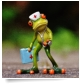 Ein Deko Frosch als Krankenschwester.
